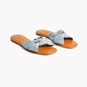 Lane Bryant Light Blue Knotted Slide Sandals